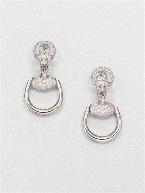 gucci 18k white gold double g earrings|Gucci earrings gold hoops.